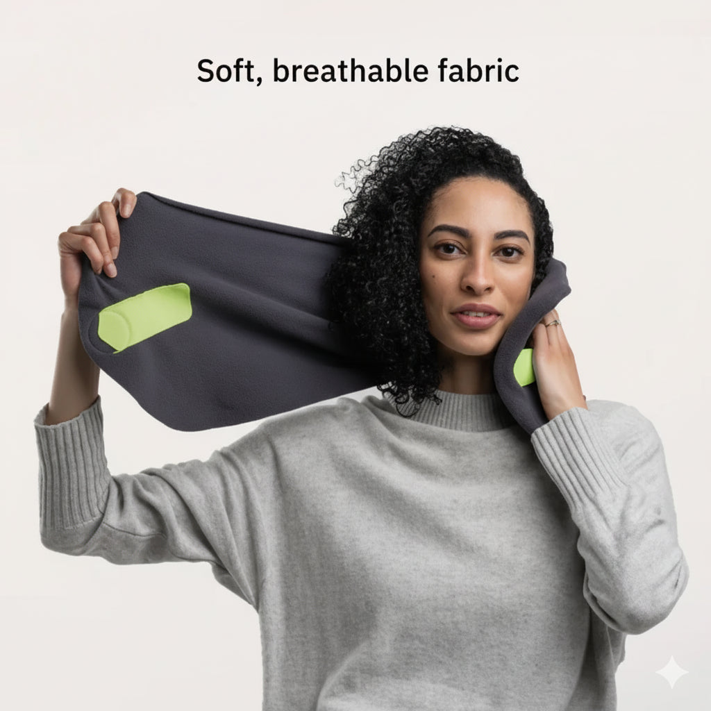 Memory Foam Travel Cervical Neck Pillow - Comfortable Neck Support for Airplane, Business Travel, Car Trips & Camping